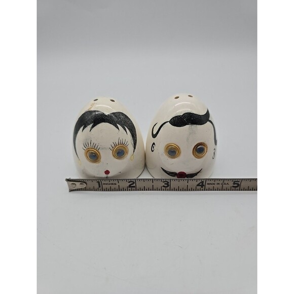 Vintage Mr & Mrs Humpty Dumpty Salt & Pepper Shakers Googly Eyes Japan - Picture 8 of 8